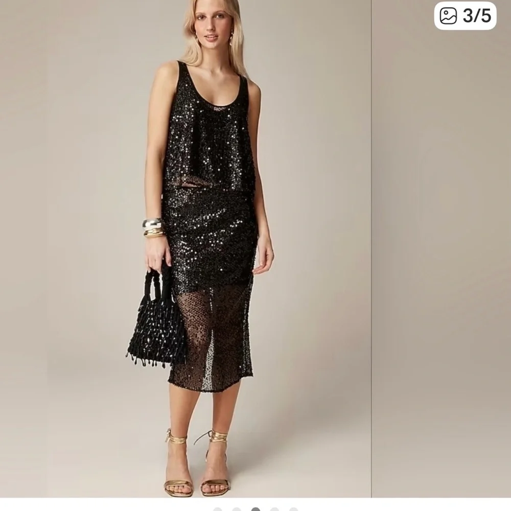 Black Sequin jcrew collection skirt - Picture 1 of 5